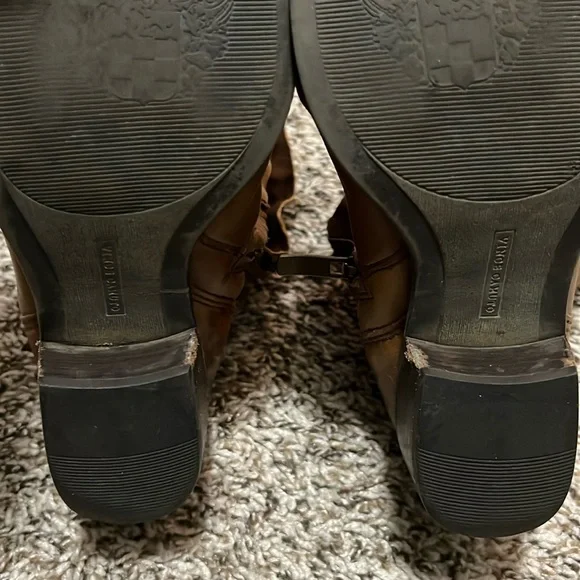 VINCE CAMUTO Knee High Distressed Leather Studded Boots - Picture 16 of 16